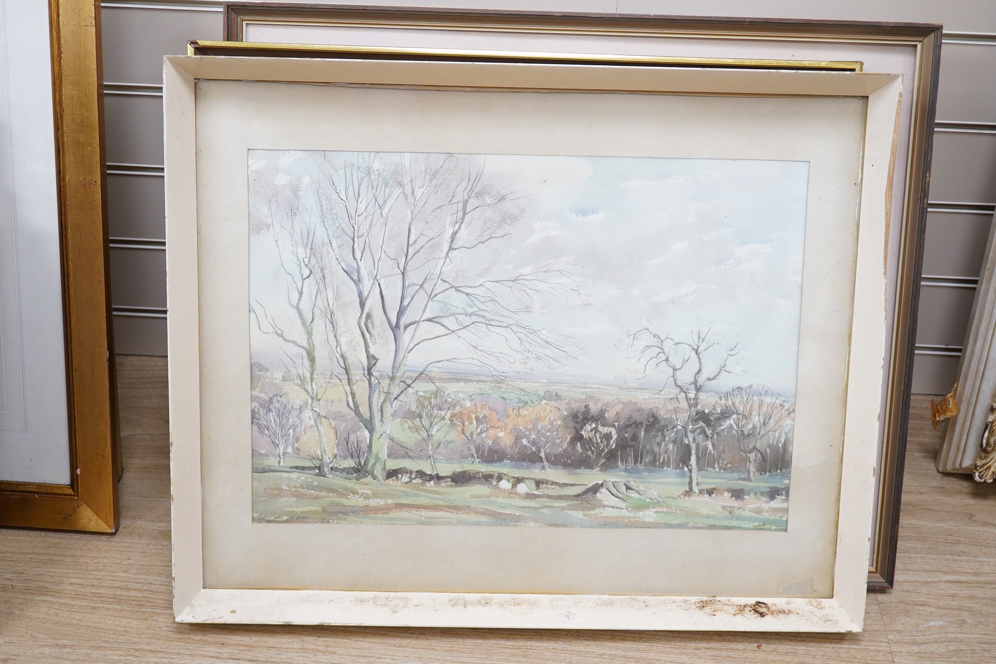 20th century watercolour, Landscape, indistinctly signed Rands?, 36 x 52cm. Condition - fair